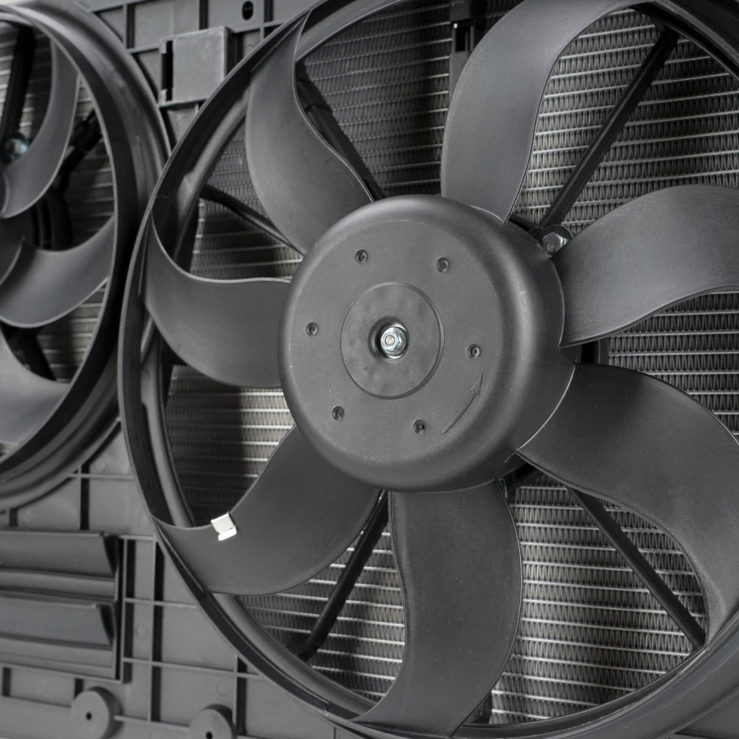 Image of car radiator fan closeup